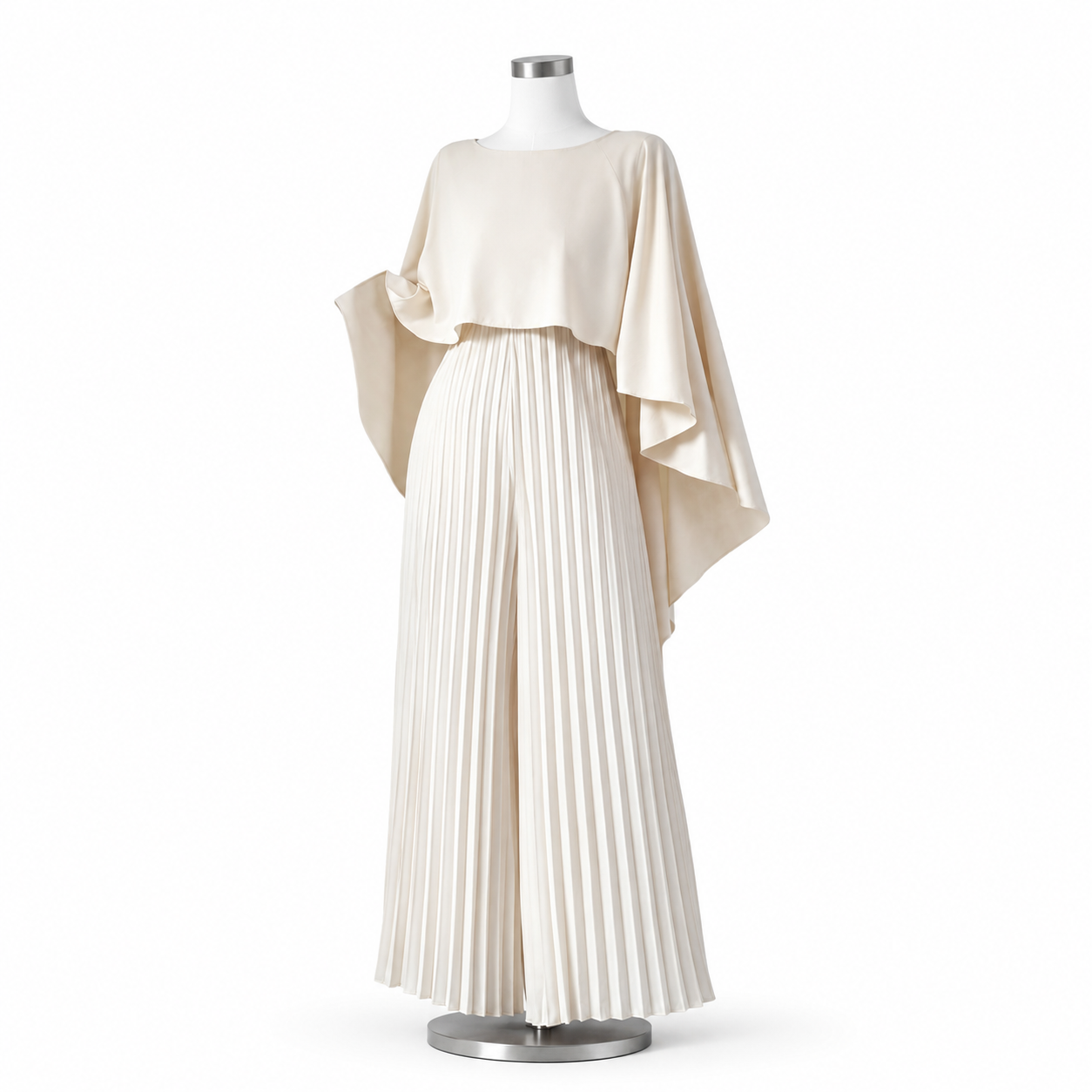 Robe Beige Plissée