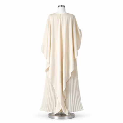 Robe Beige Plissée