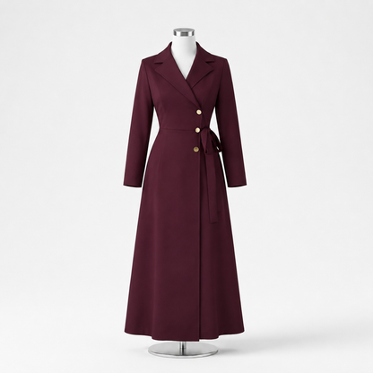 Robe Ceinturée au Col Tailleur