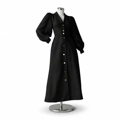 Robe Noire Ceinturée