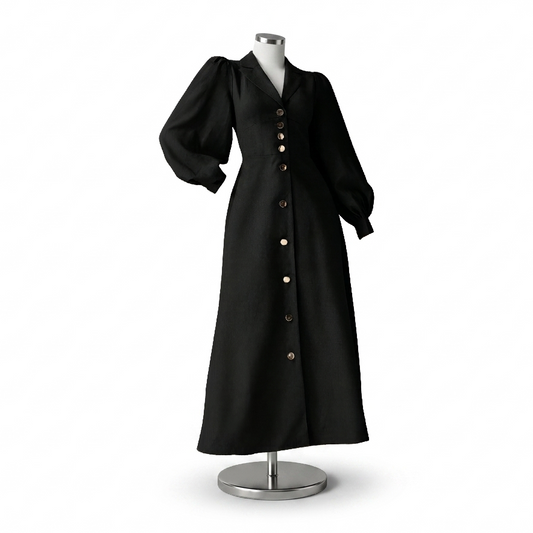 Robe Noire Ceinturée