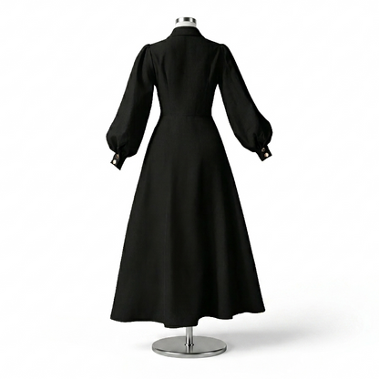 Robe Noire Ceinturée